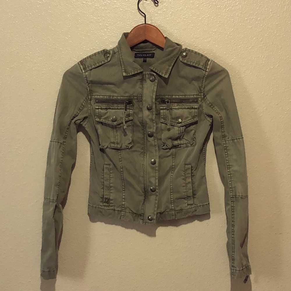 Talula Cropped Army Green Jacket